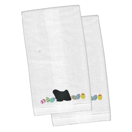 CAROLINES TREASURES Puli Easter White Embroidered Plush Hand Towel CK1676KTEMB